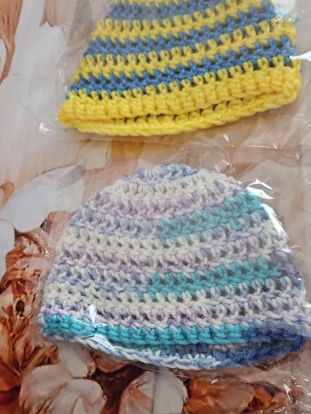 Infant HATS WINTER set Of 6 Hand Made. NEW Great Gifts